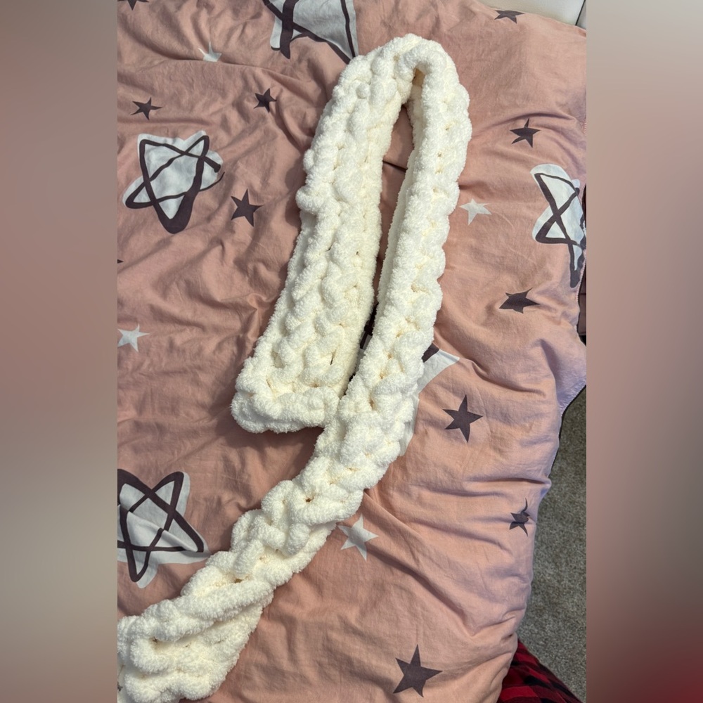 Cozy Cream Braided Scarf